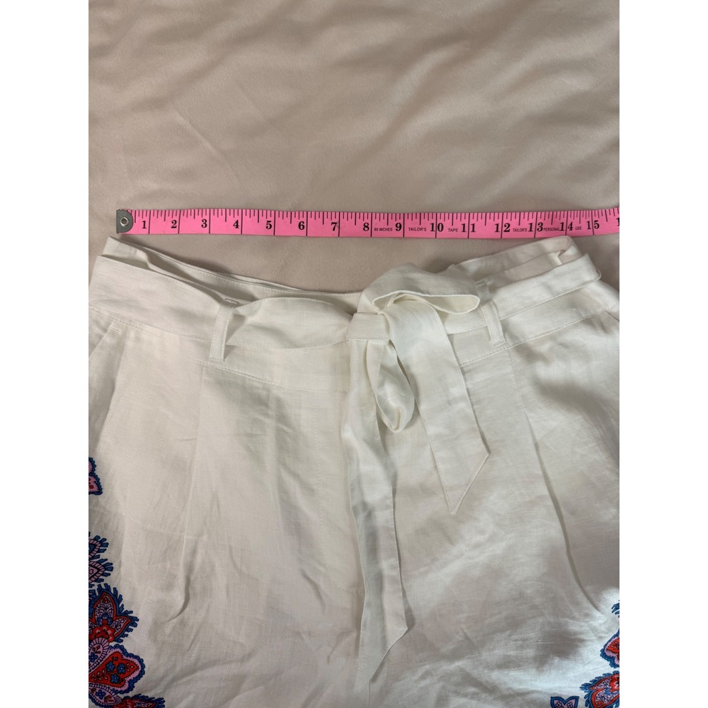 Boden Womens White Linen Paisley Embroidered Tunic Top and Shorts Set US 10 NEW - Picture 13 of 14
